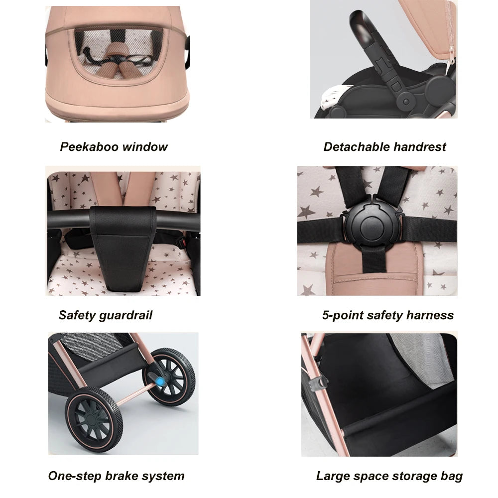 2026 New Arrival Convertible Baby Stroller For Toddler Newborn High Landscape Baby Pushchair With Reversible Seat