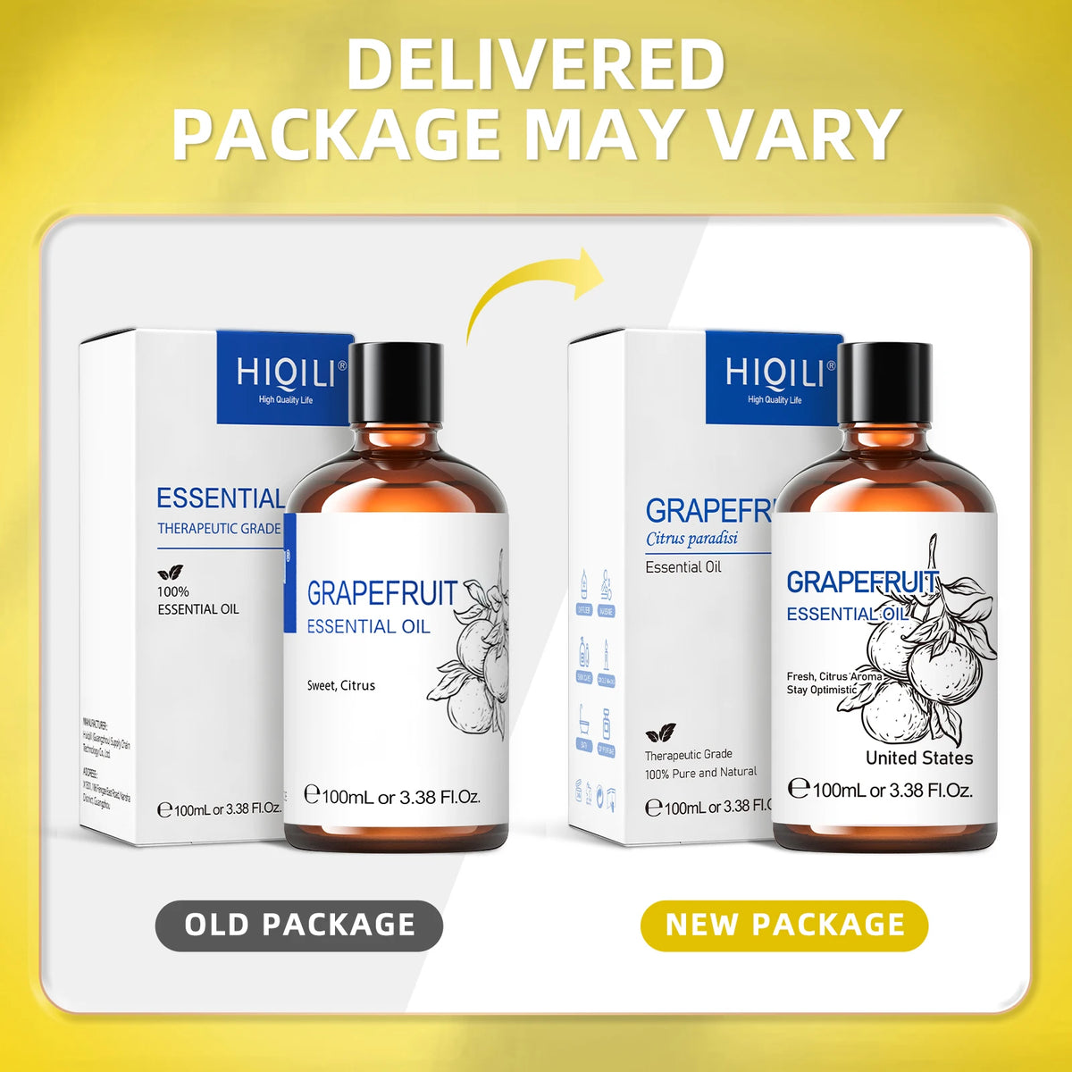 Hiqili Pure Grapefruit Essential Oil For Aromatherapy