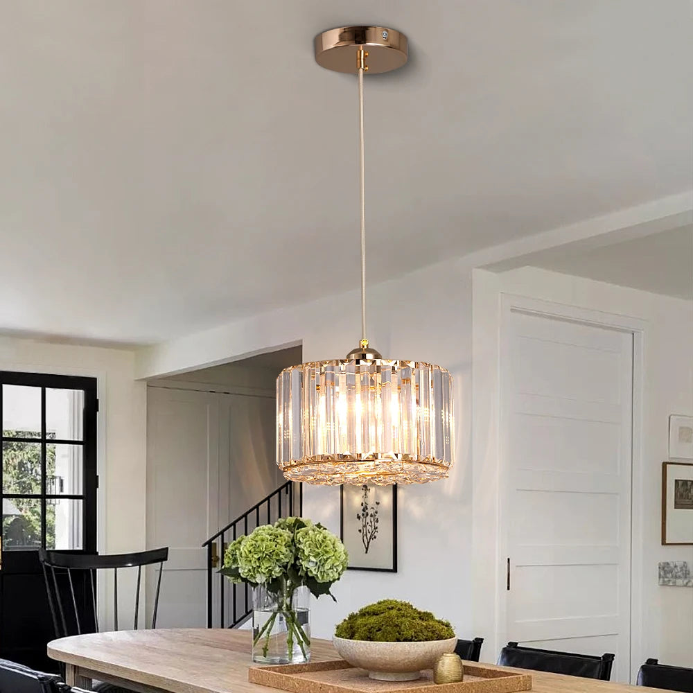 GreeLustr Modern LED Pendant Light Crystal Chandelier
