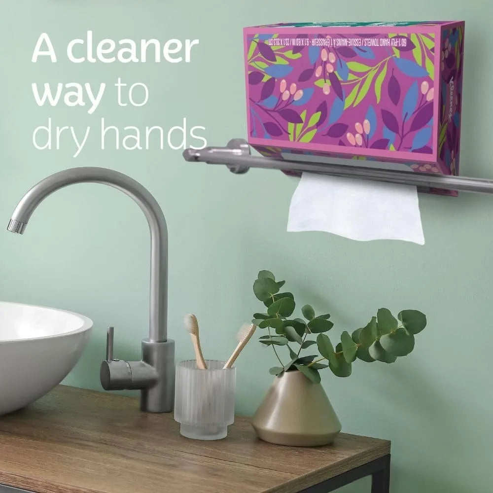 Disposable Paper Hand Towels, 6 Boxes, 60 Tissues per Box (360 Total), Soft & Absorbent, Fragrance Free