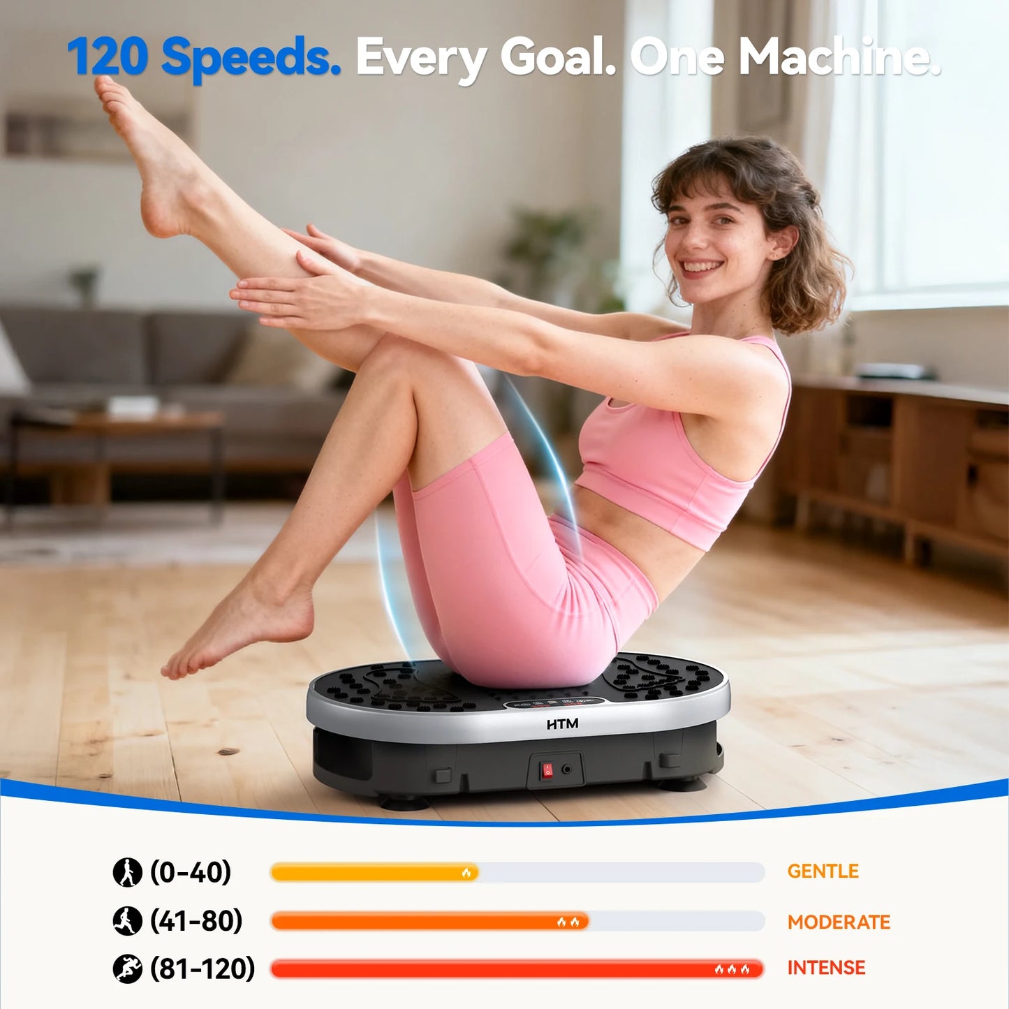 HTM Vibration Plate With Adjustable Speed 110V Home Fitness
