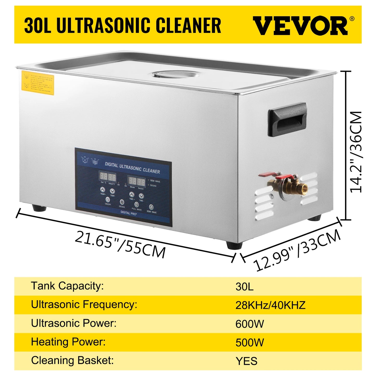 SucceBuy Dual Frequency Ultrasonic Cleaner 28/40kHz