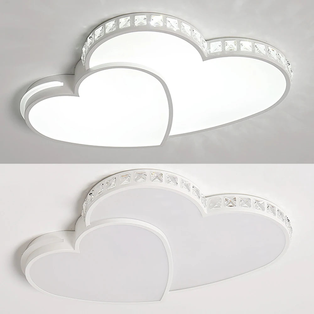 Heart Shaped Crystal LED Ceiling Light Flush Mount