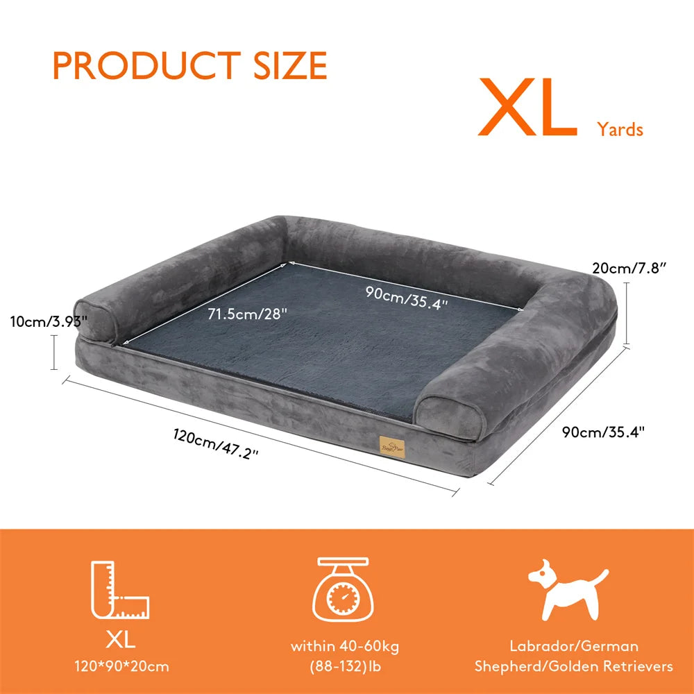 Borwort Orthopedic Calming Dog Bed with Removable Cover