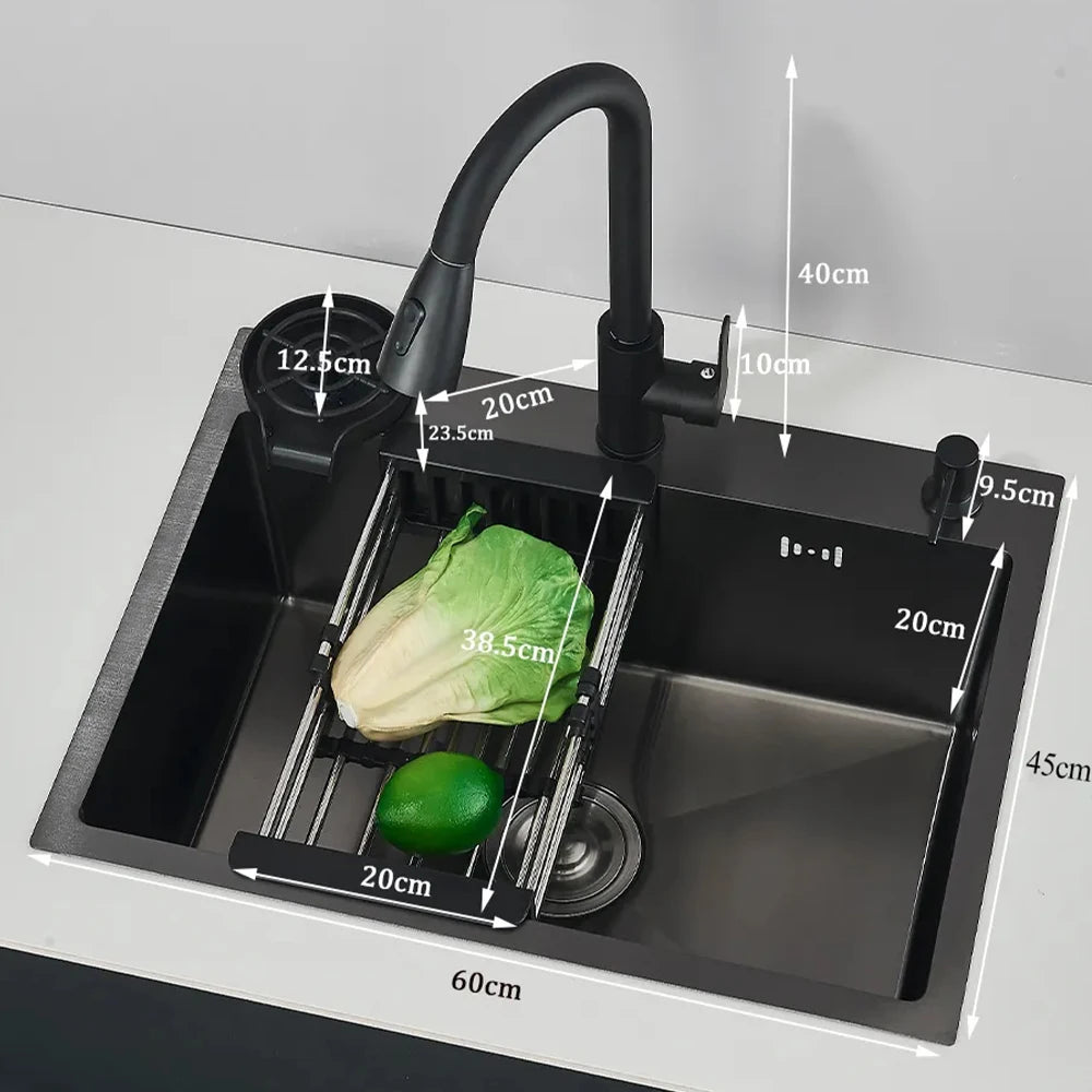 Stainless Steel Kitchen Sink With Integrated Faucet