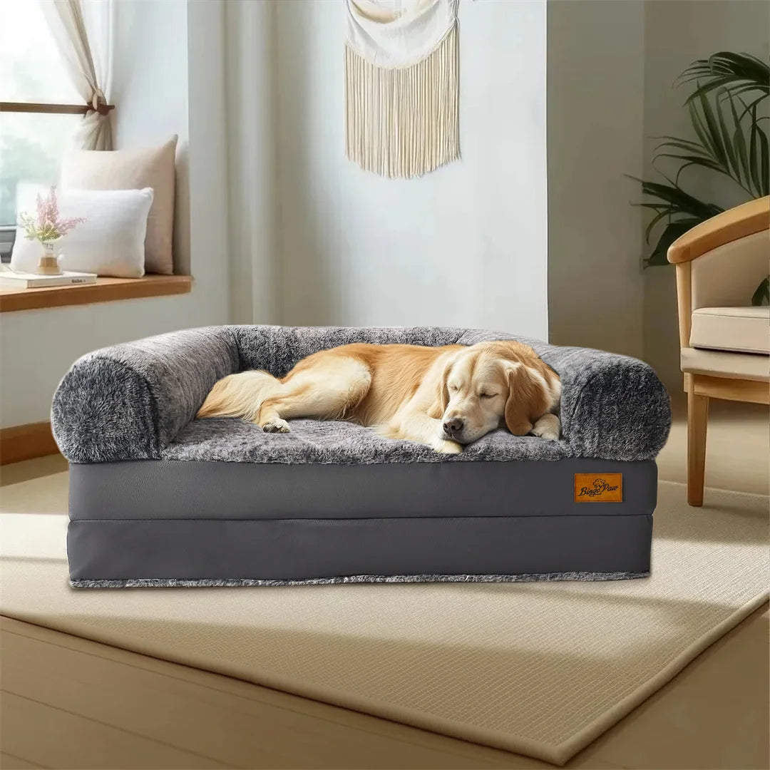 Bingopaw Giant Orthopedic Dog Bed With Plush Removable Cover