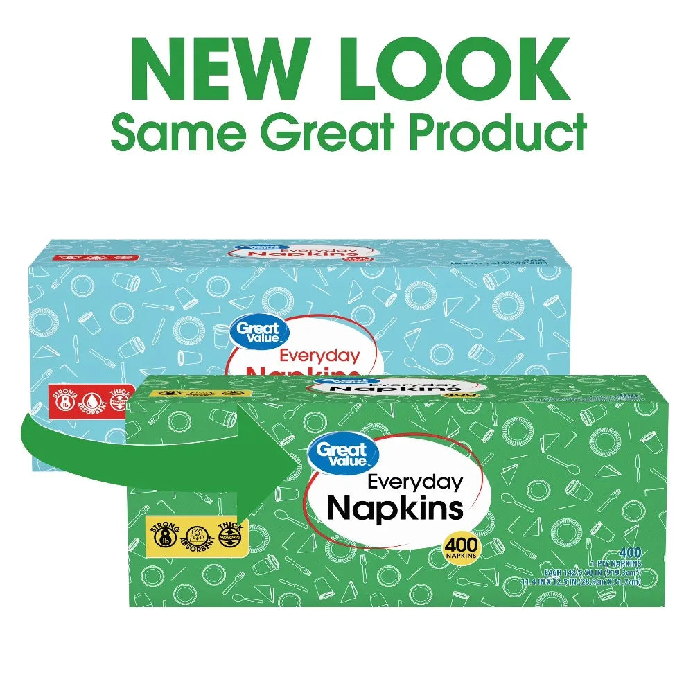 Everyday White Paper Napkins 400 Count 1 Ply