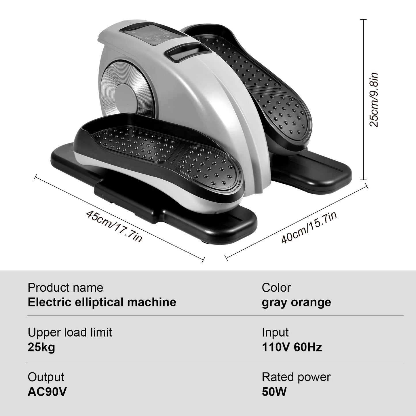 Under Desk Elliptical Pedal Exerciser With Led Display