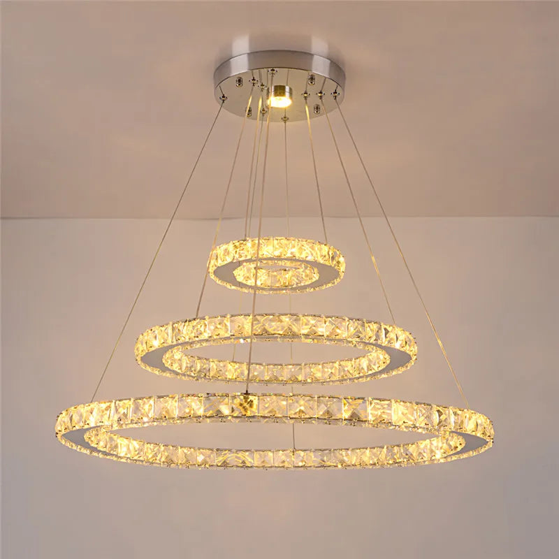 GreeLustr Crystal Pendant Led Dimmable Chandelier