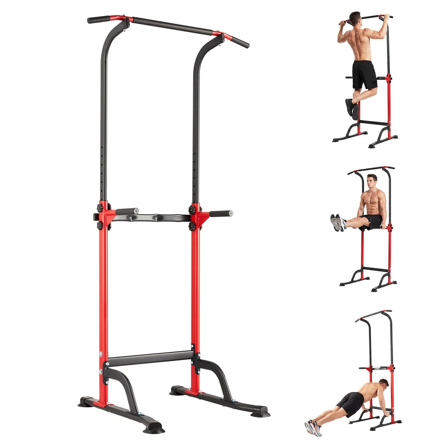 HiMISS Power Tower Pull Up Dip Station Adjustable Height