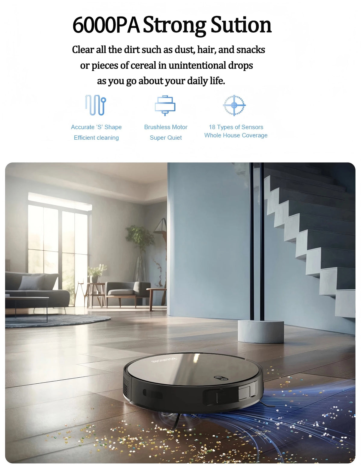 Boaimore Smart Robot Vacuum Combo Mop With App