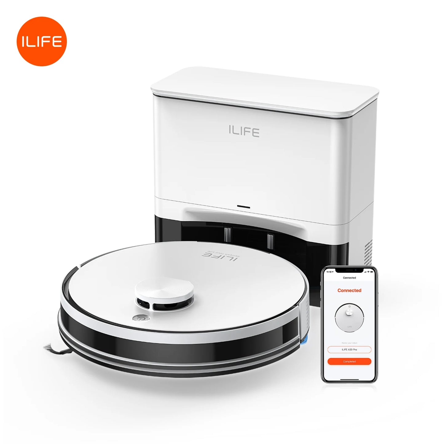 ILIFE A30 Pro 5000Pa Robot Vacuum With Mop And Self Emptying