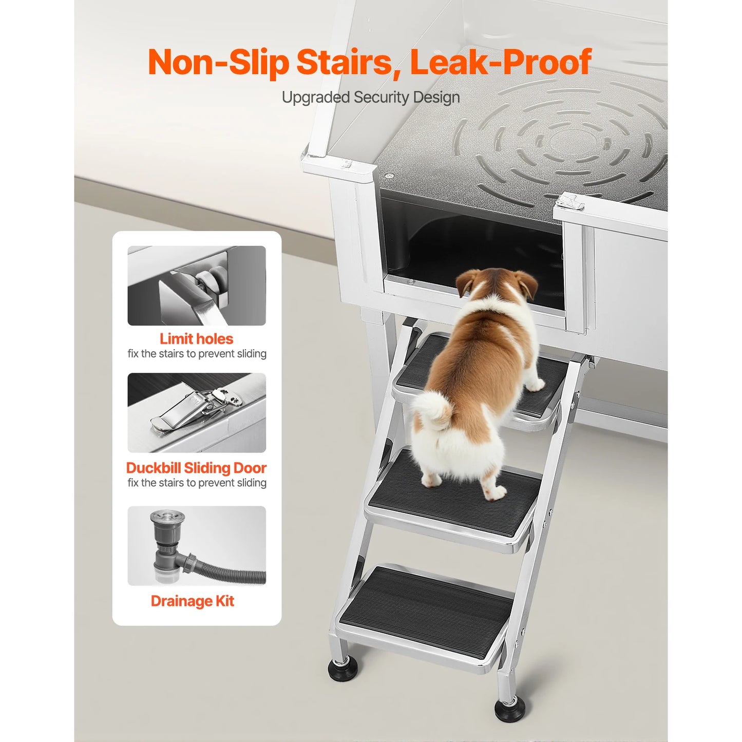 Stainless Steel Dog Washing Station With Faucet Showerhead