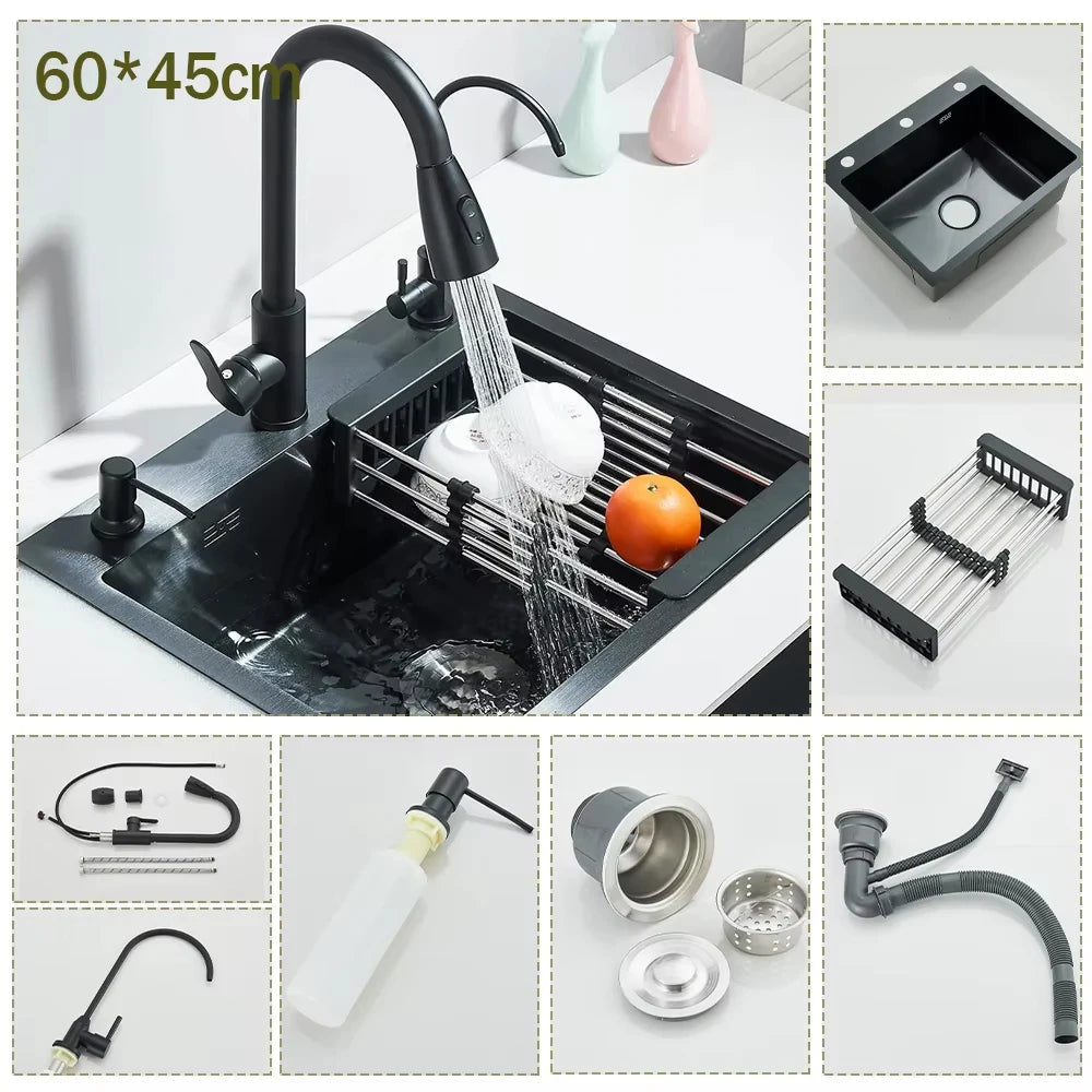 Stainless Steel Kitchen Sink With Integrated Faucet
