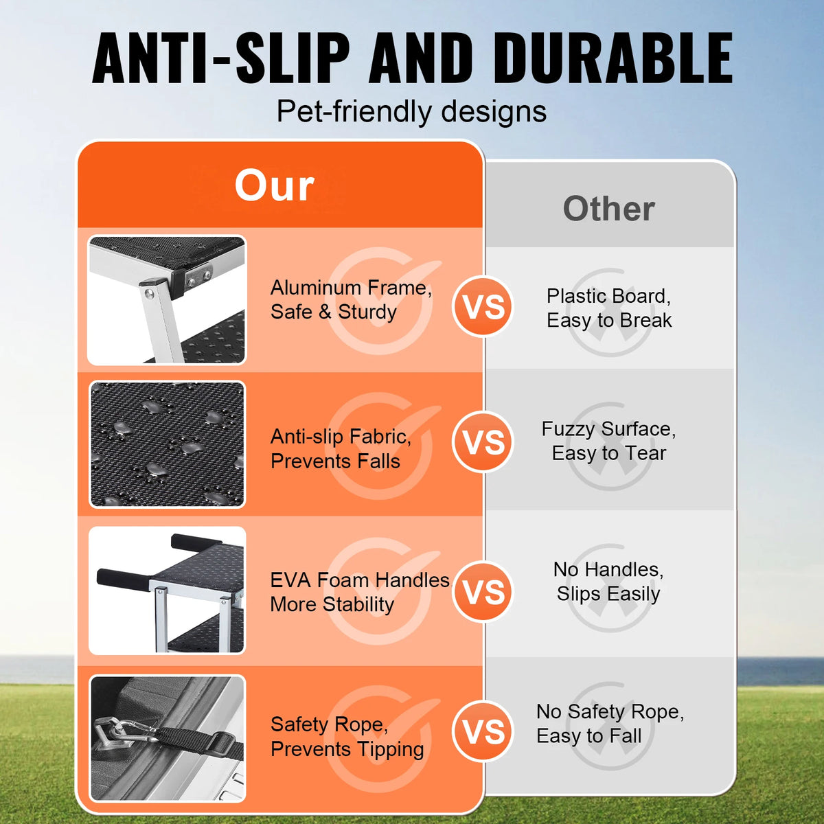 SucceBuy Folding Portable Dog Steps