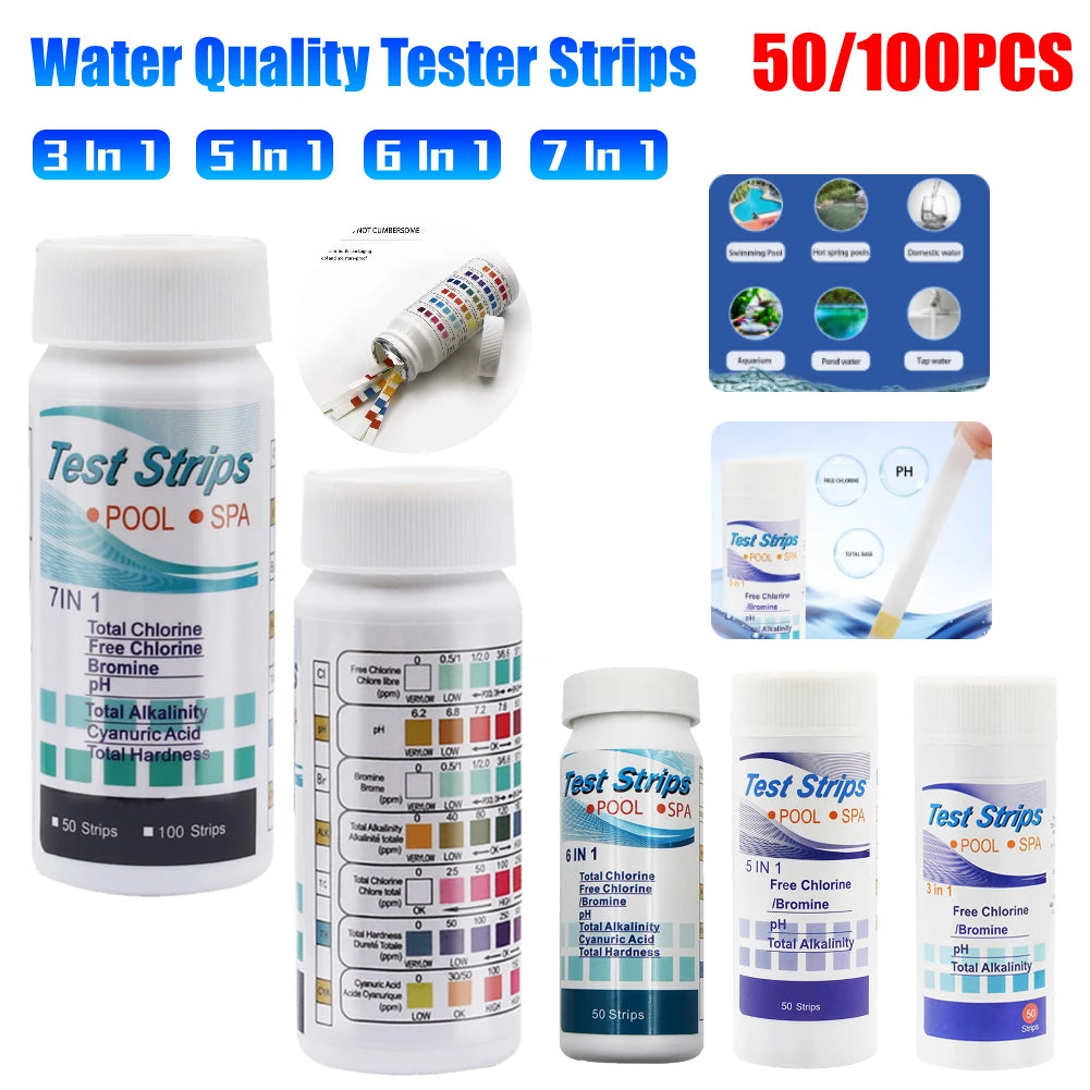 ALLOYSEED PH Test Strips 7 In 1 Pool Aquarium