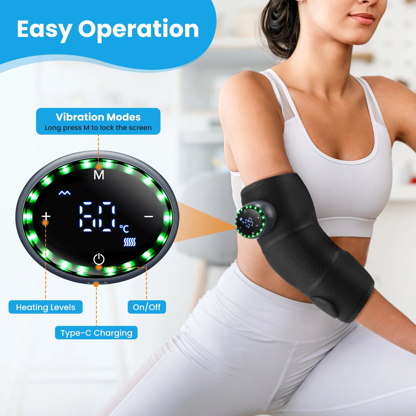 hailicare 3-In-1 Knee Massager With 5-Level Vibration