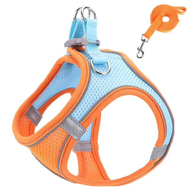 Reflective Cat Harness And Leash Set Adjustable