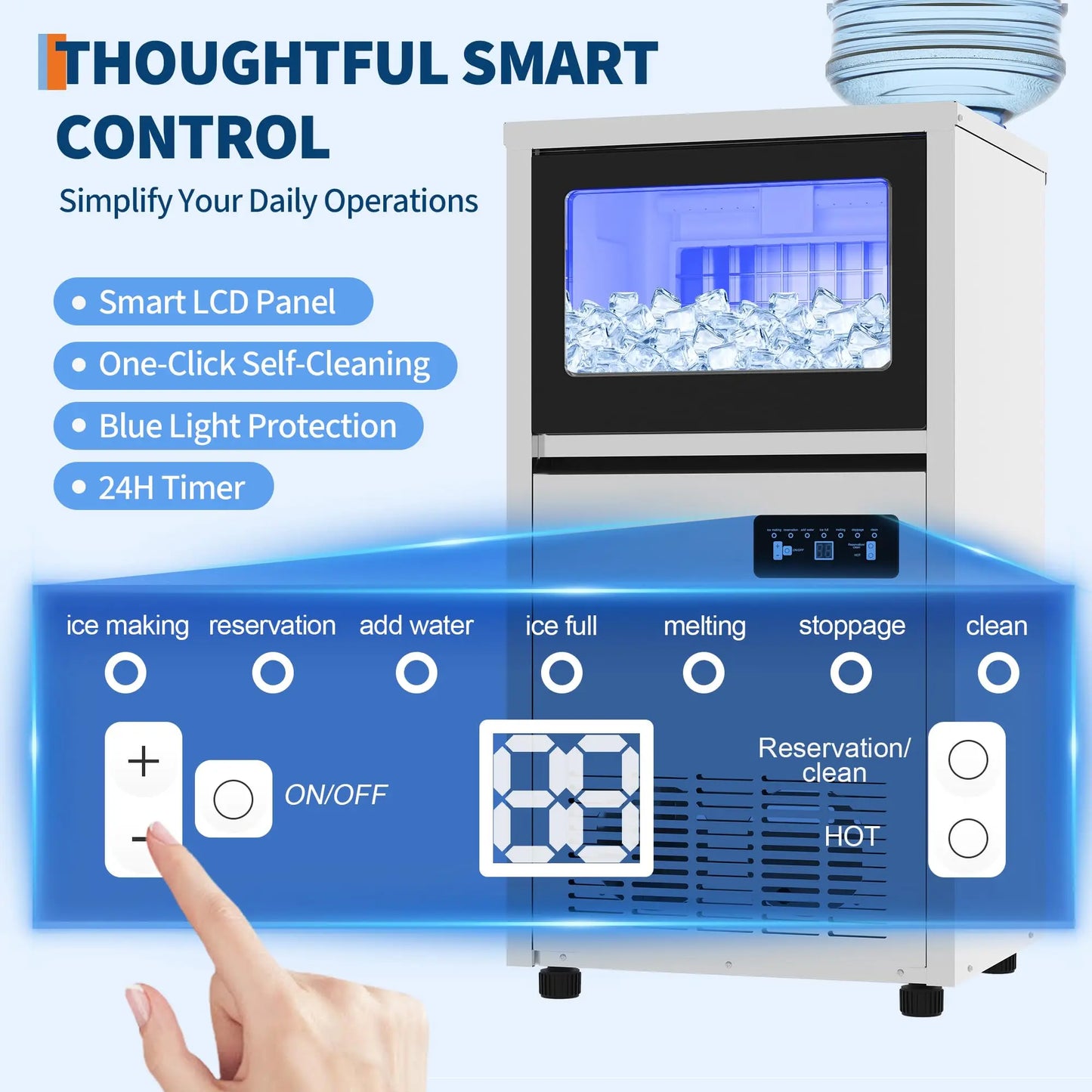Commercial Ice Maker Self Cleaning Restaurant Home