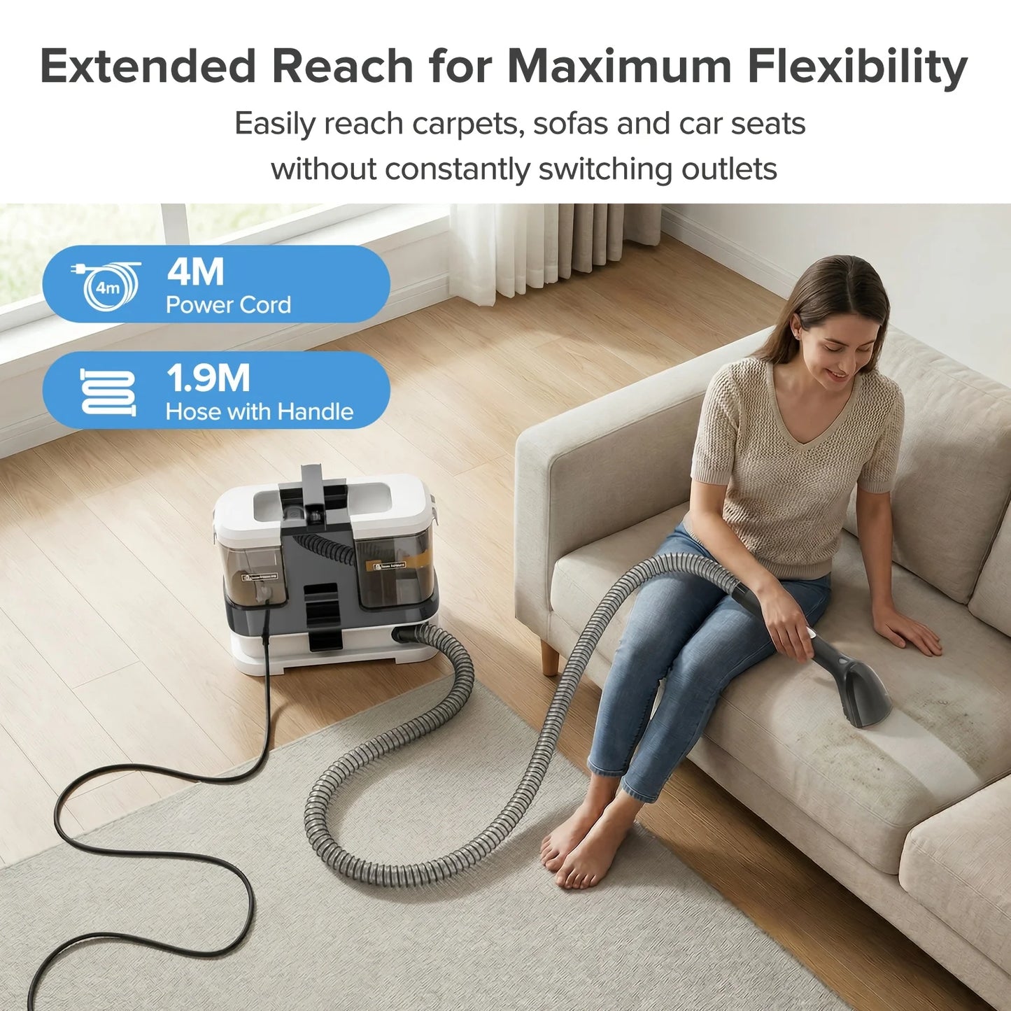 Lubluelu V2 Portable Carpet Upholstery Cleaner