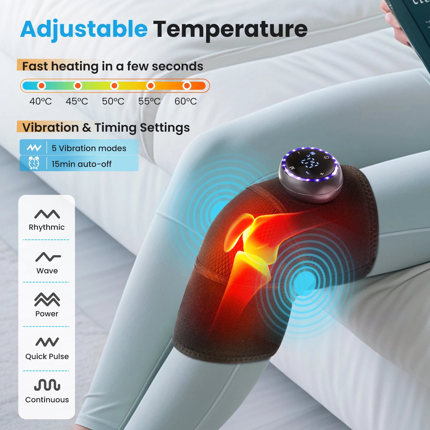 hailicare 3-In-1 Knee Massager With 5-Level Vibration