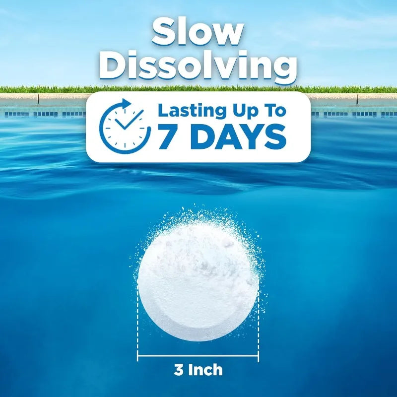 3-Inch Stabilized Chlorine Tabs For Pools, 25 Lb Bucket