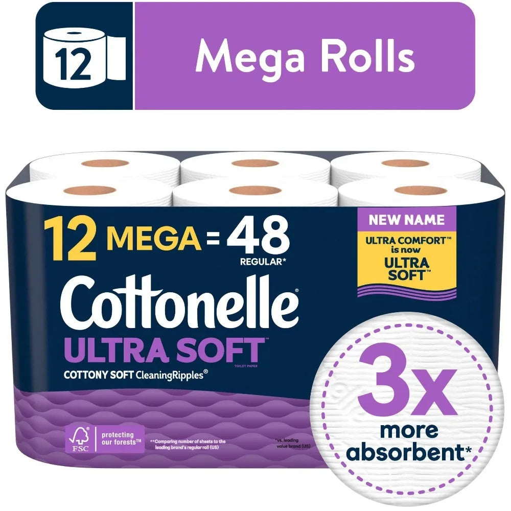 Ultra Soft Toilet Paper 12 Mega Rolls
