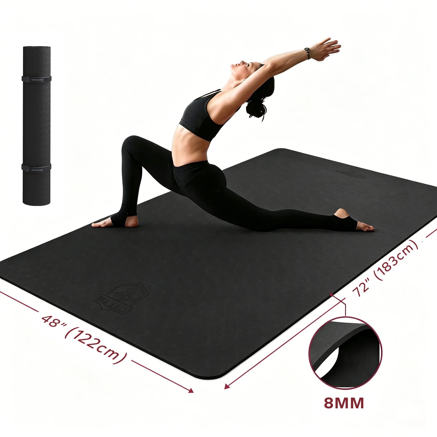 HAPBEAR Extra Large Yoga Mat Non Slip Eco Friendly TPE