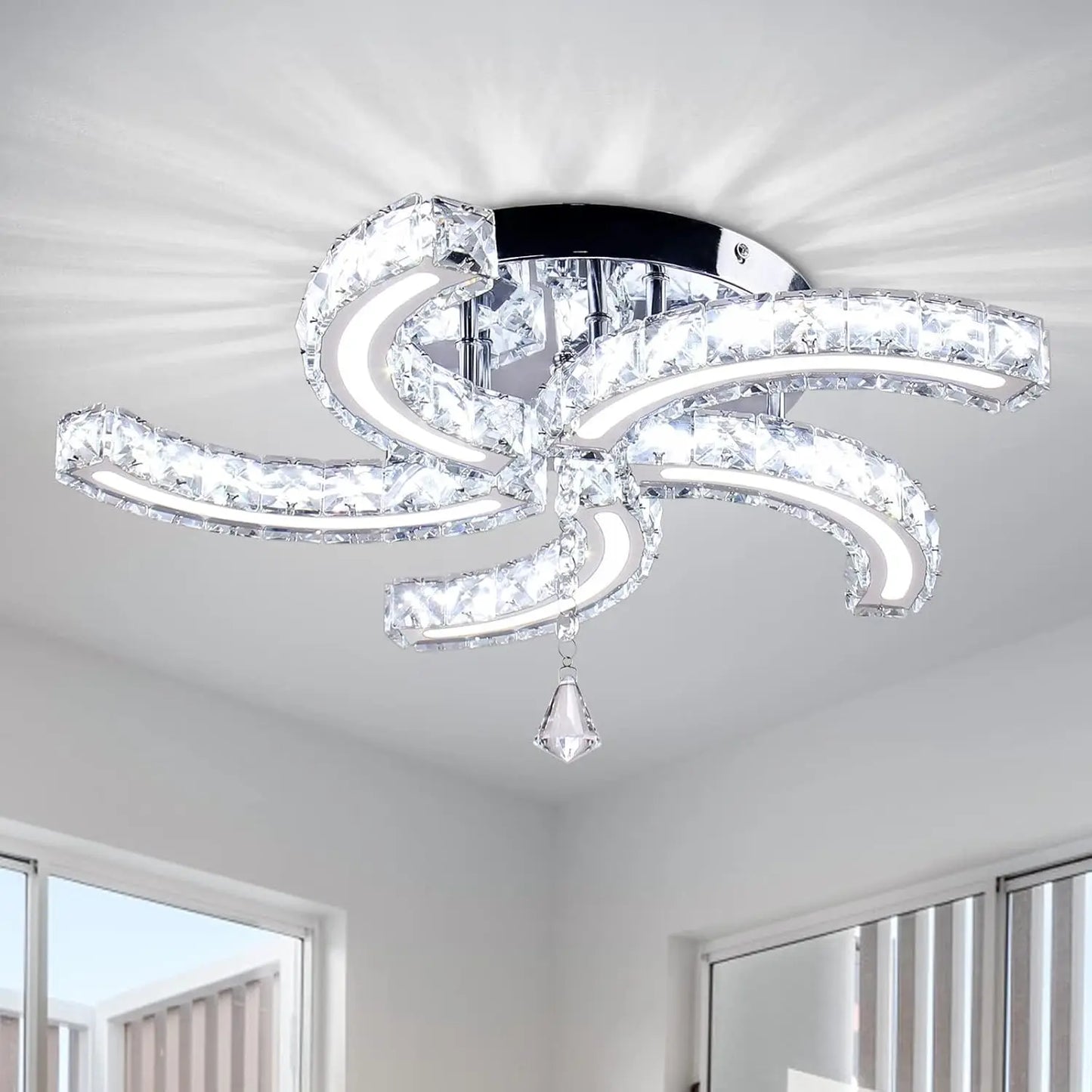 FRIXCHUR Acrylic Crystal Chandeliers Ceiling Light