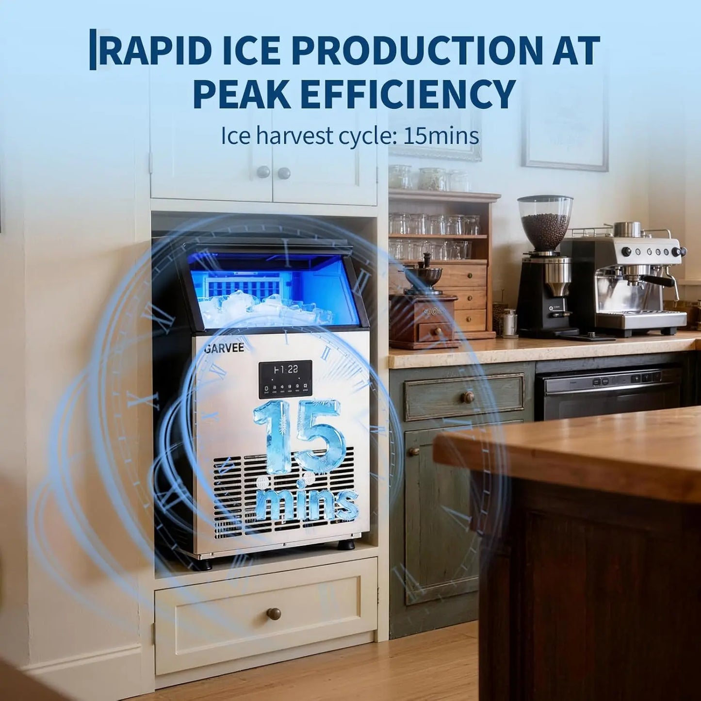 Acekool Commercial Ice Maker Machine Auto Self Cleaning