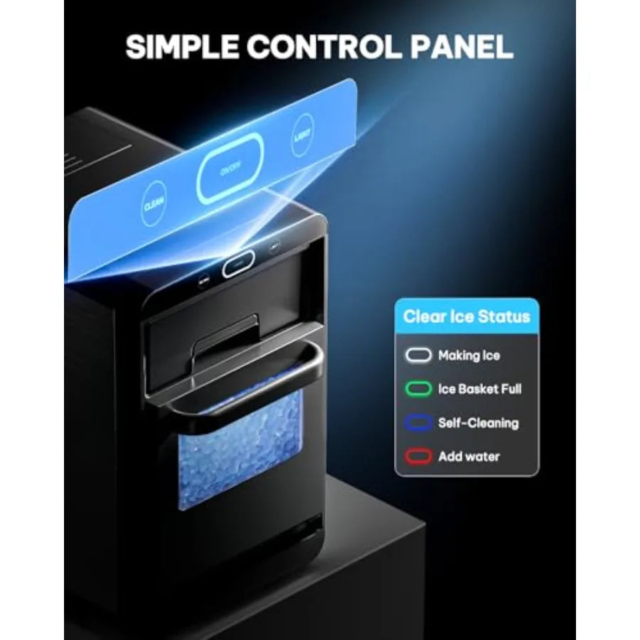 Nugget Ice Maker Countertop 24h Crushed Pebble Ice Machine