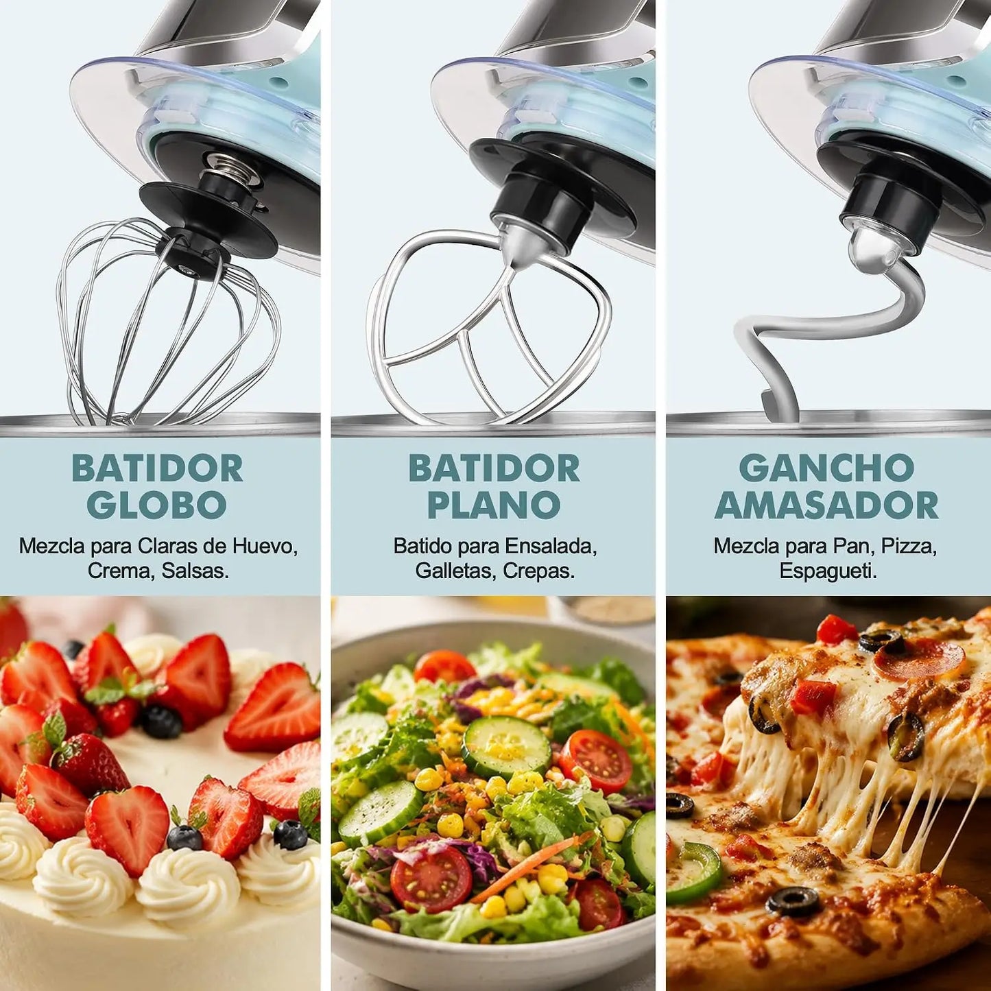 Electric Kitchen Stand Mixer With 6 Speeds And Attachments