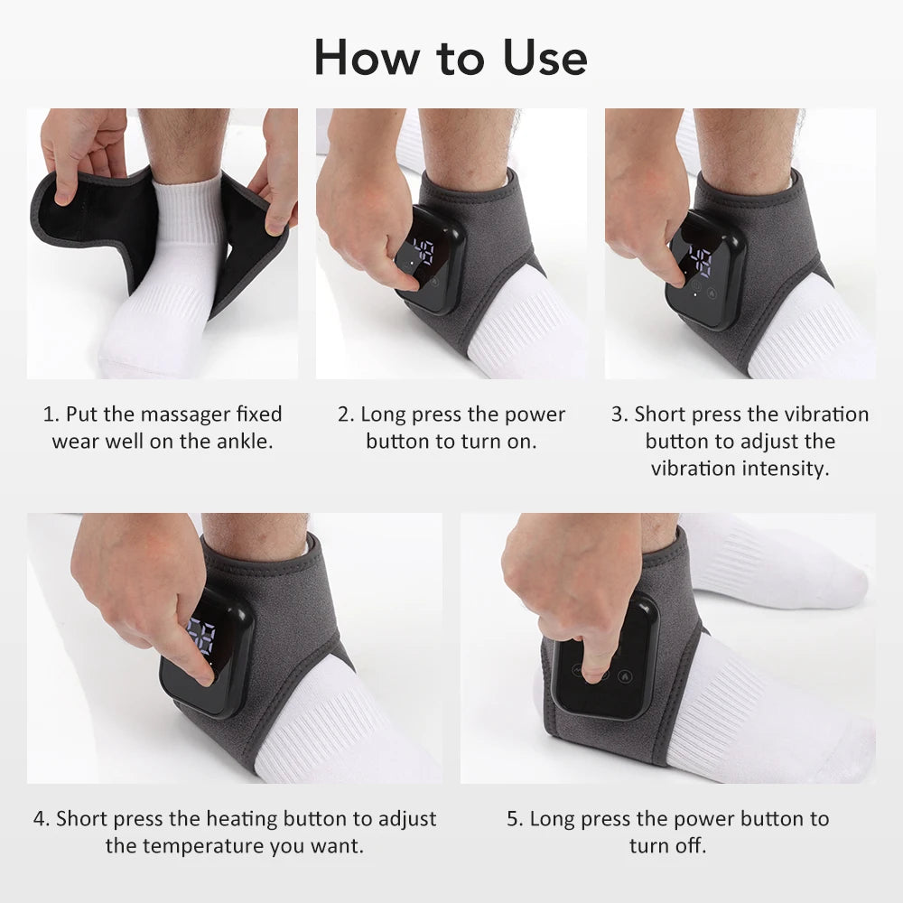 Hailicare Heated Ankle Massager With Vibration Hot Compress