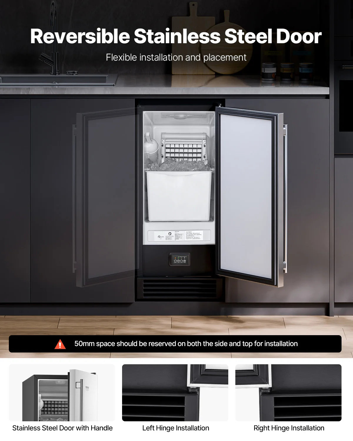 SucceBuy Undercounter Ice Maker With Drain Pump