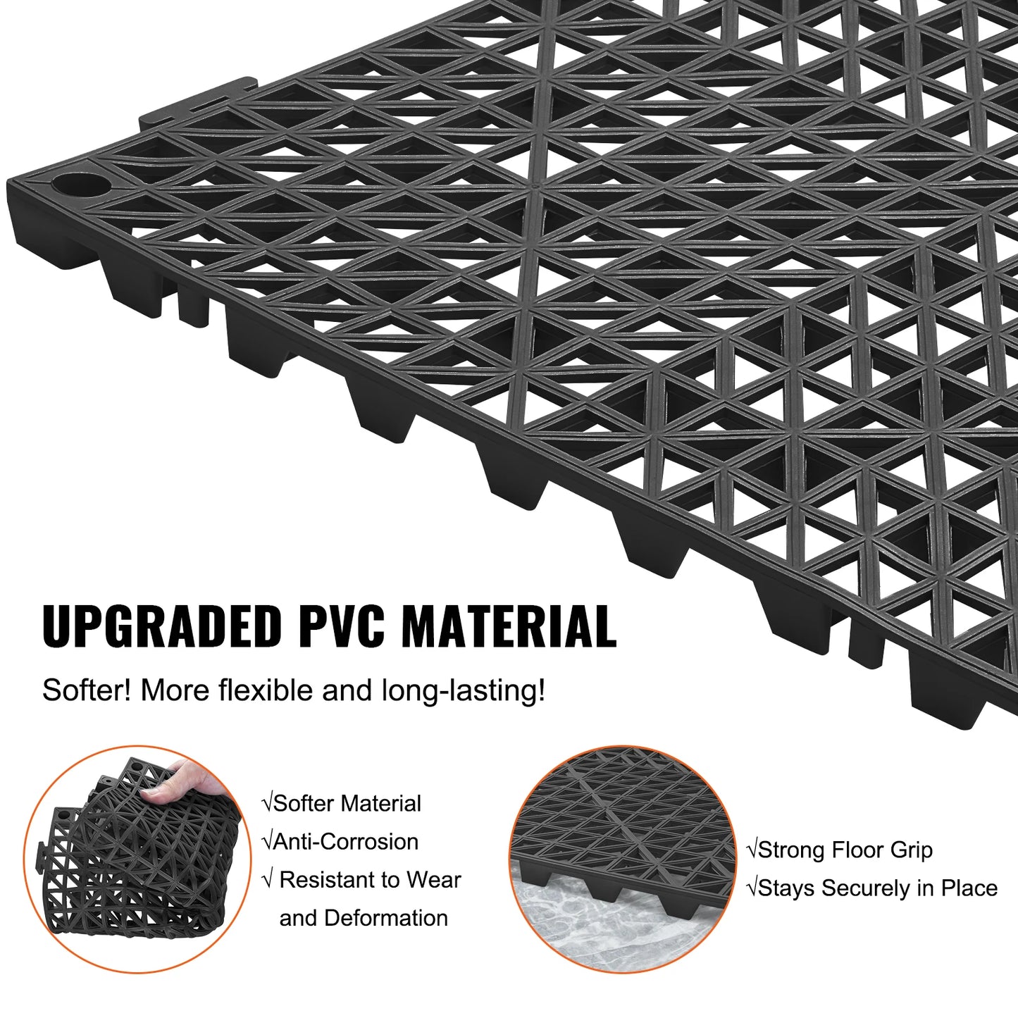 SucceBuy Interlocking PVC Drainage Floor Tiles Non Slip