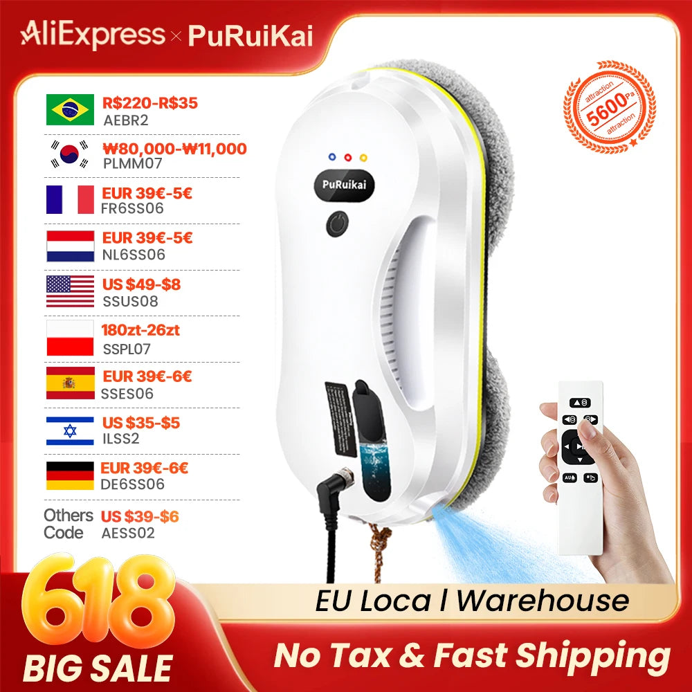 PuRuikai PRK309 Window Cleaning Robot Vacuum