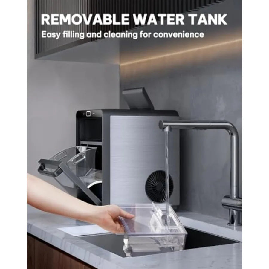 Nugget Ice Maker Countertop 24h Crushed Pebble Ice Machine