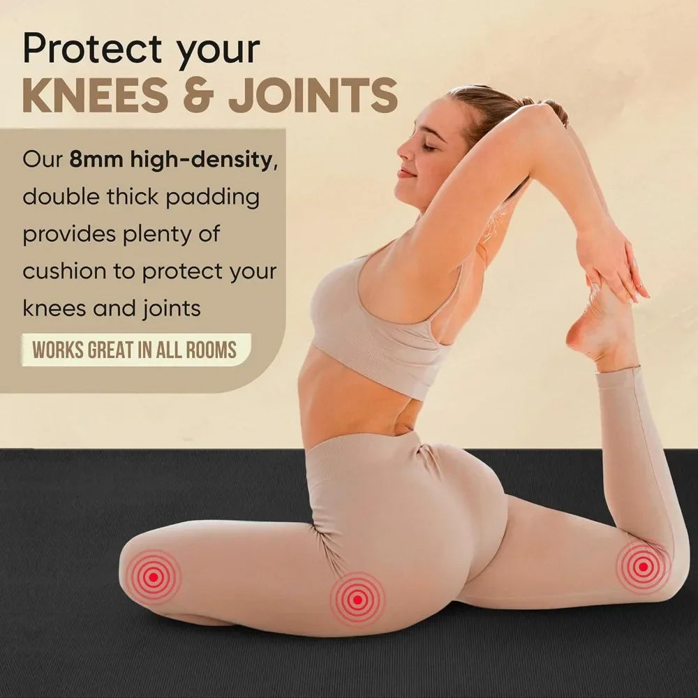 Non Slip Yoga Mat for Home Gym and Barefoot Stretching