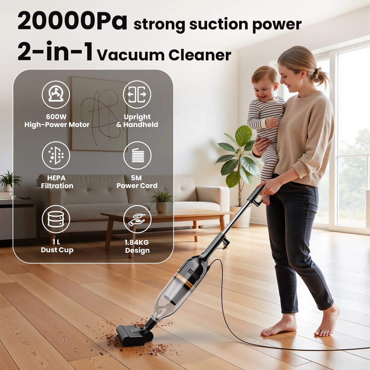 INSE Corded Vacuum Cleaner Handheld R7 R6X R3S 600W 3in1