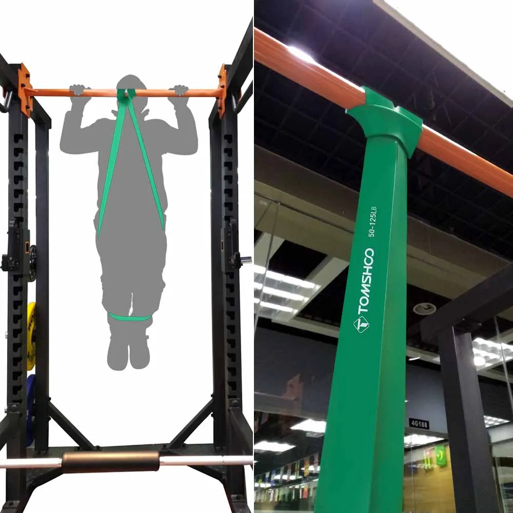 Five Pack Pull Up Assist Bands Set With Door Anchor Handles