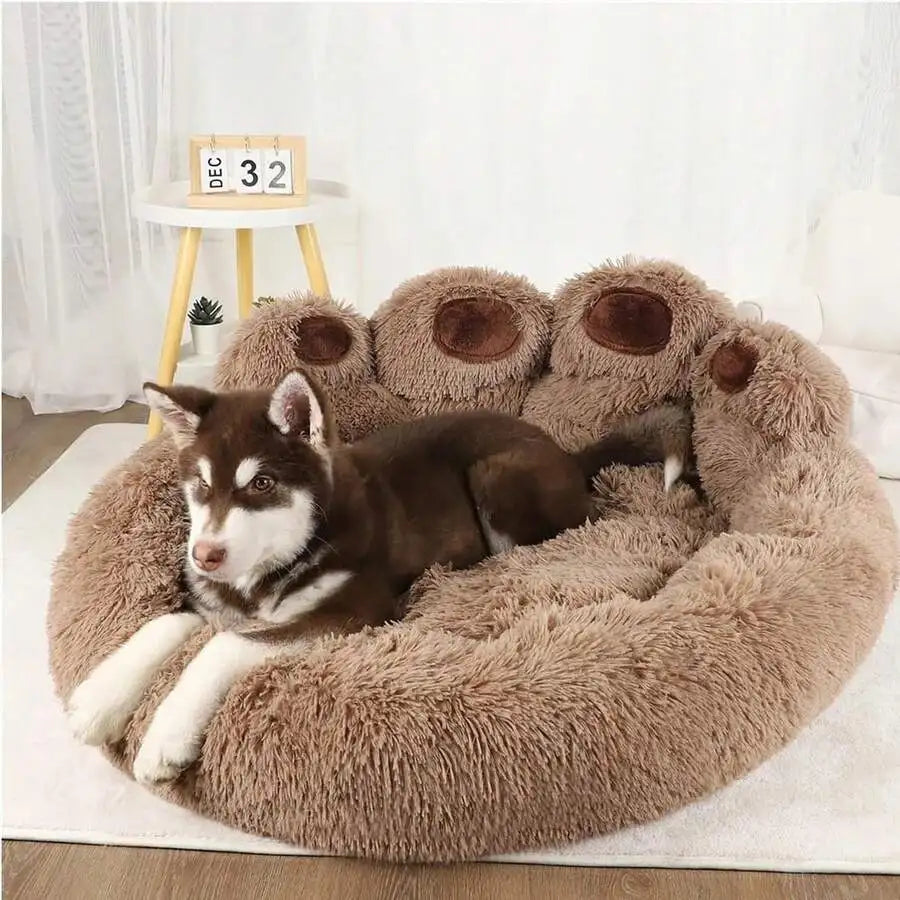 Calming Faux Fur Donut Dog Bed