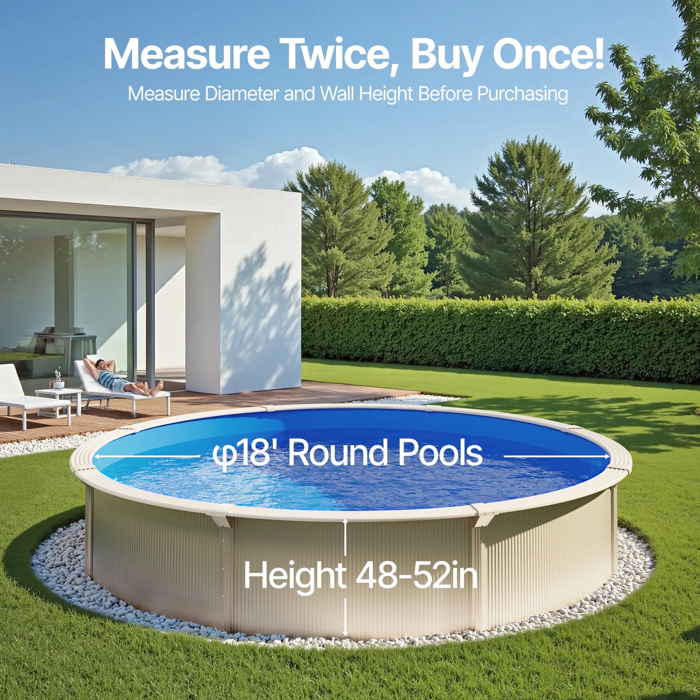 SucceBuy Round Pool Liner Standard Gauge Vinyl Replacement