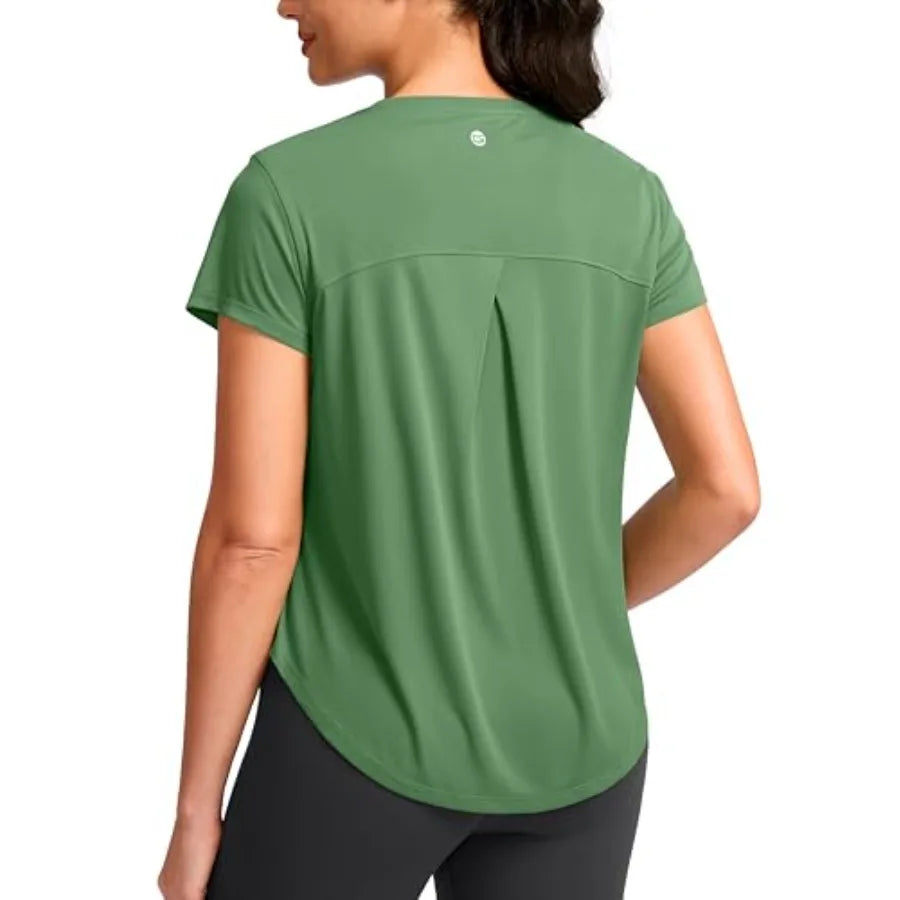 Women's Bamboo Fiber Quick Dry Loose Fit Gym Tee