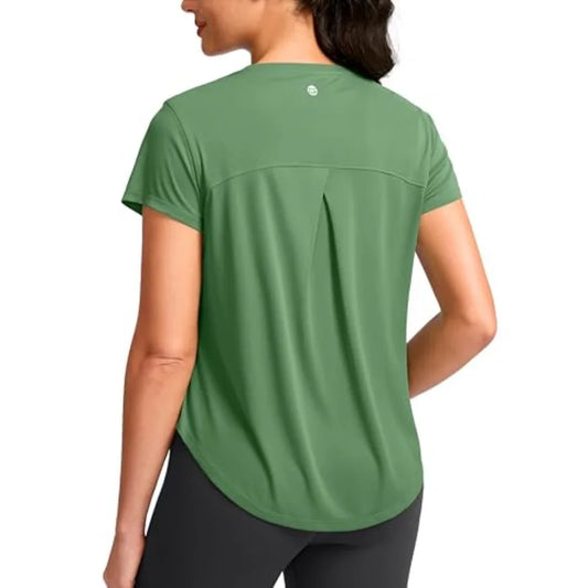 Women's Bamboo Fiber Quick Dry Loose Fit Gym Tee