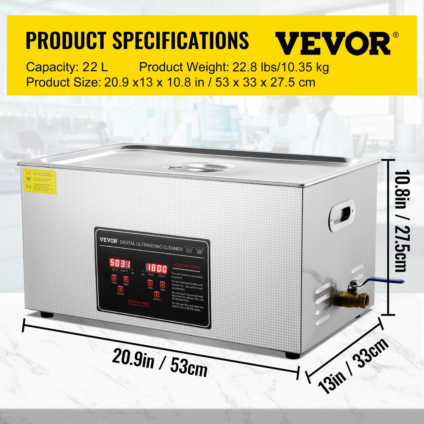 SucceBuy Ultrasonic Cleaner Stainless Steel