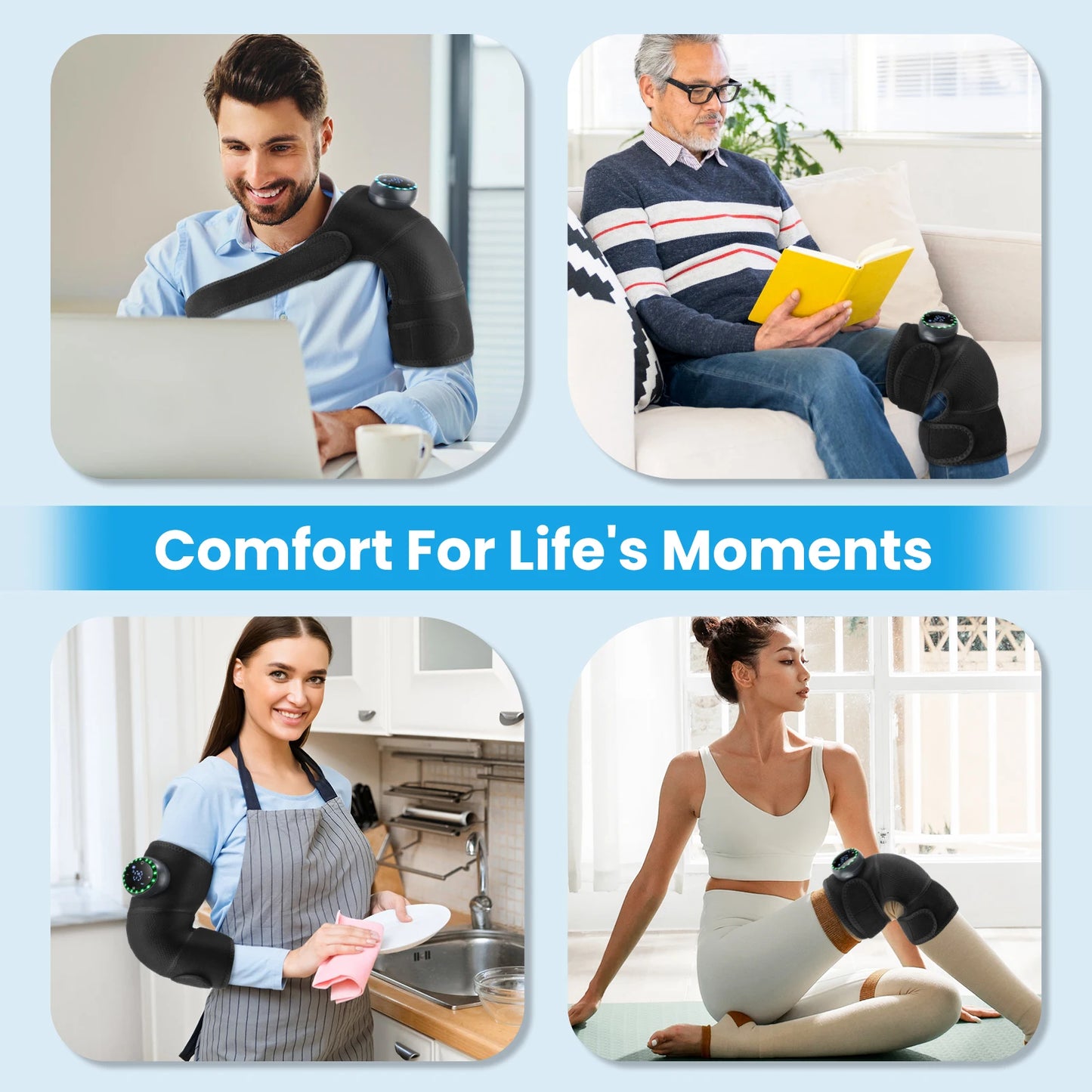 hailicare 3-In-1 Knee Massager With 5-Level Vibration