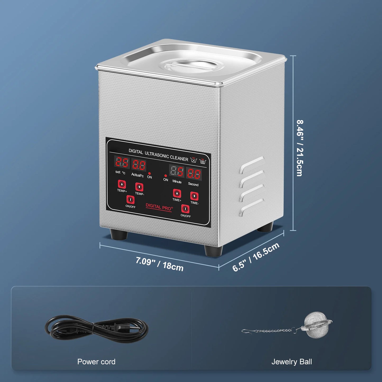 SucceBuy Ultrasonic Cleaner Stainless Steel Portable Heated