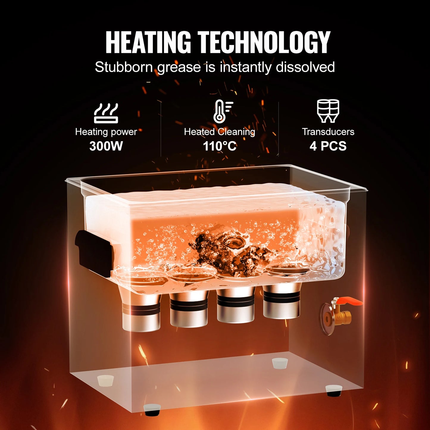 SucceBuy Ultrasonic Cleaner With Heater Timer For Lab Tools