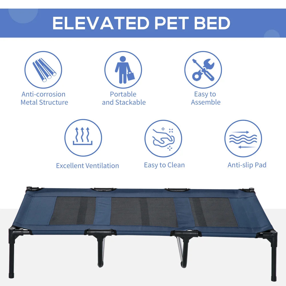 Breathable Elevated Dog Bed With Mesh Carry Bag Metal Frame