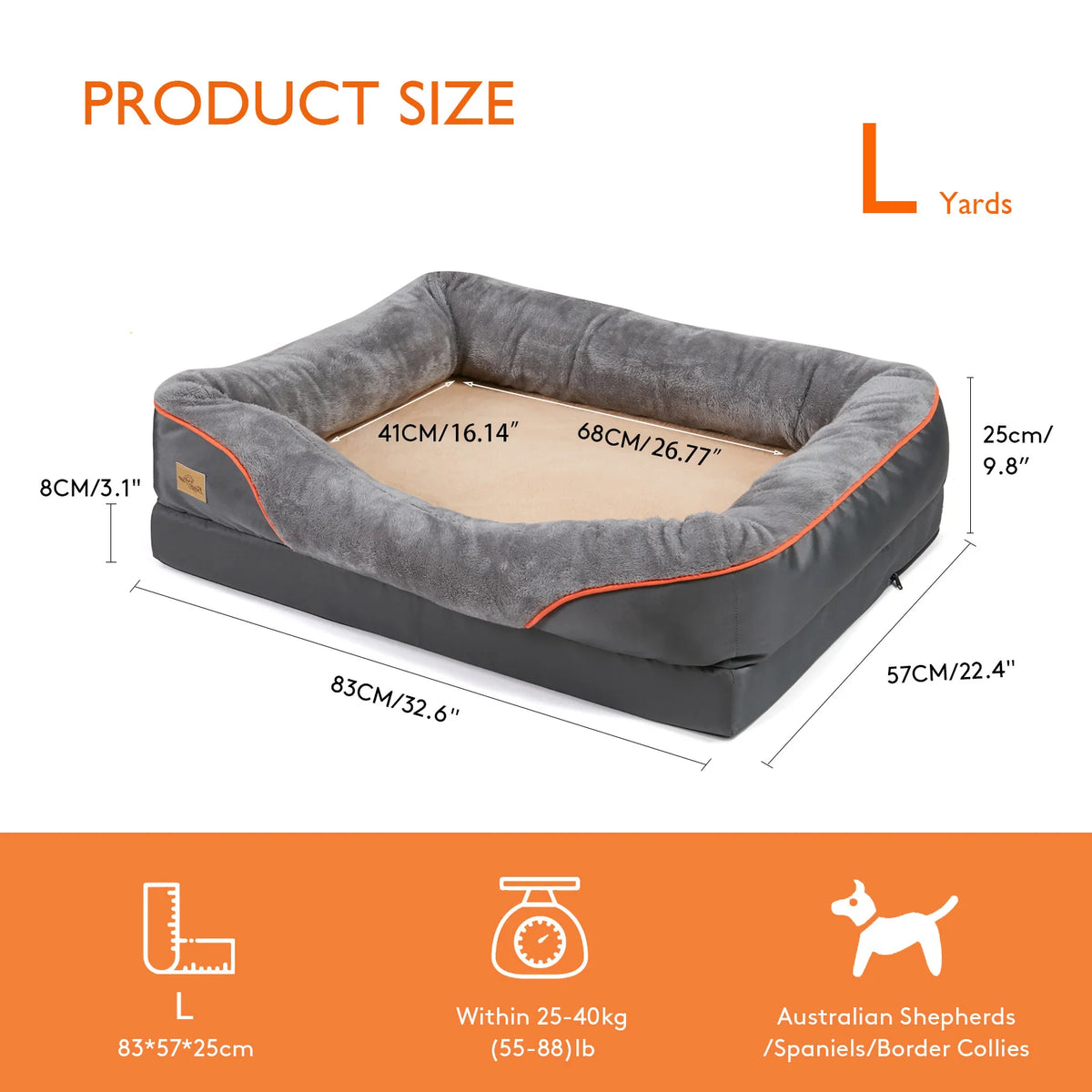 Bingopaw Fleece Dog Bed With Washable Waterproof Cover